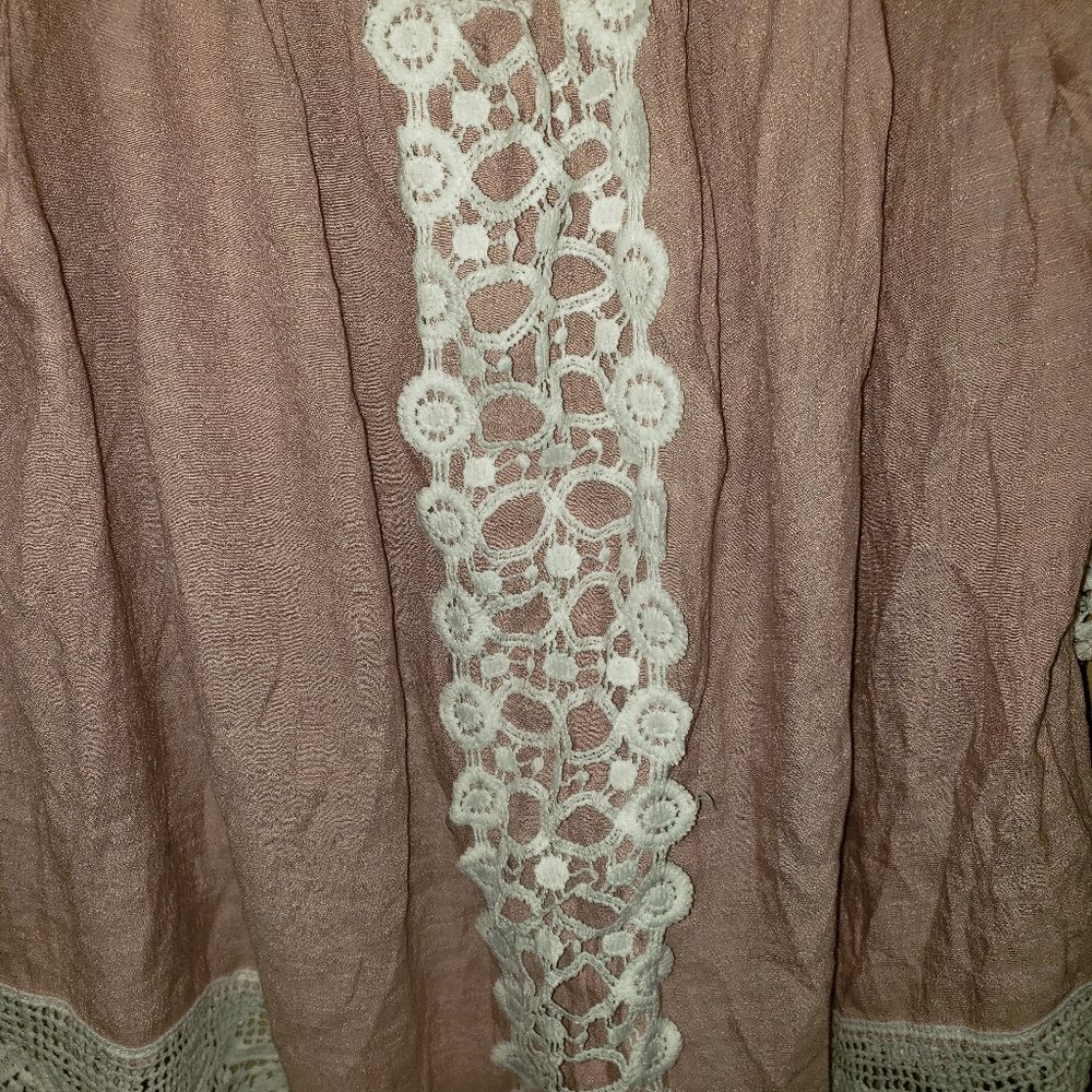 Womens plus sz 2X shirt Unique Spectrum Off the shoulder Lace pretty - Picture 4 of 6